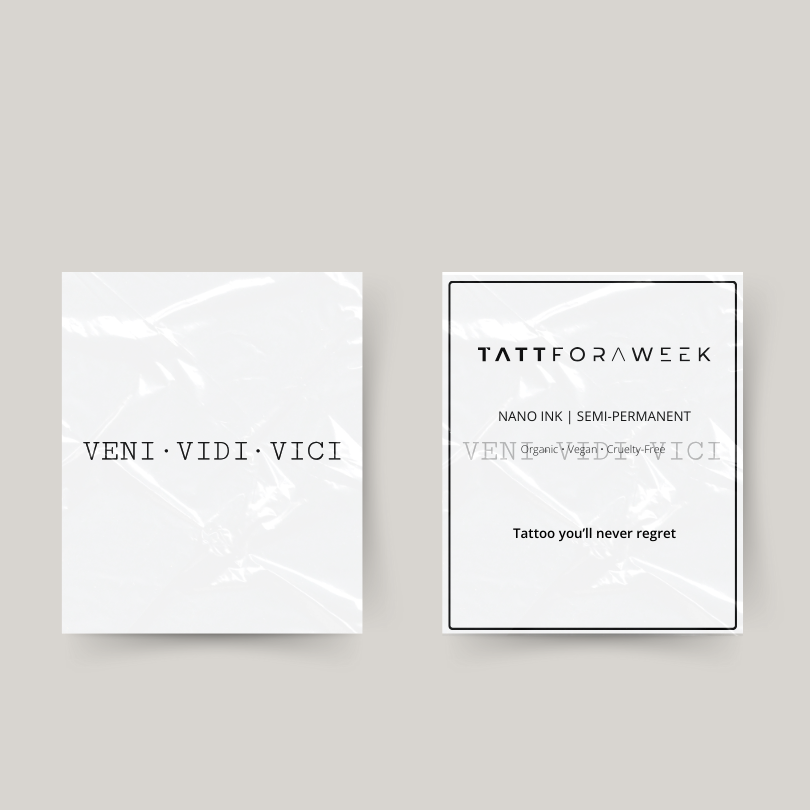 Tymczasowy tatuaż veni vidi vici