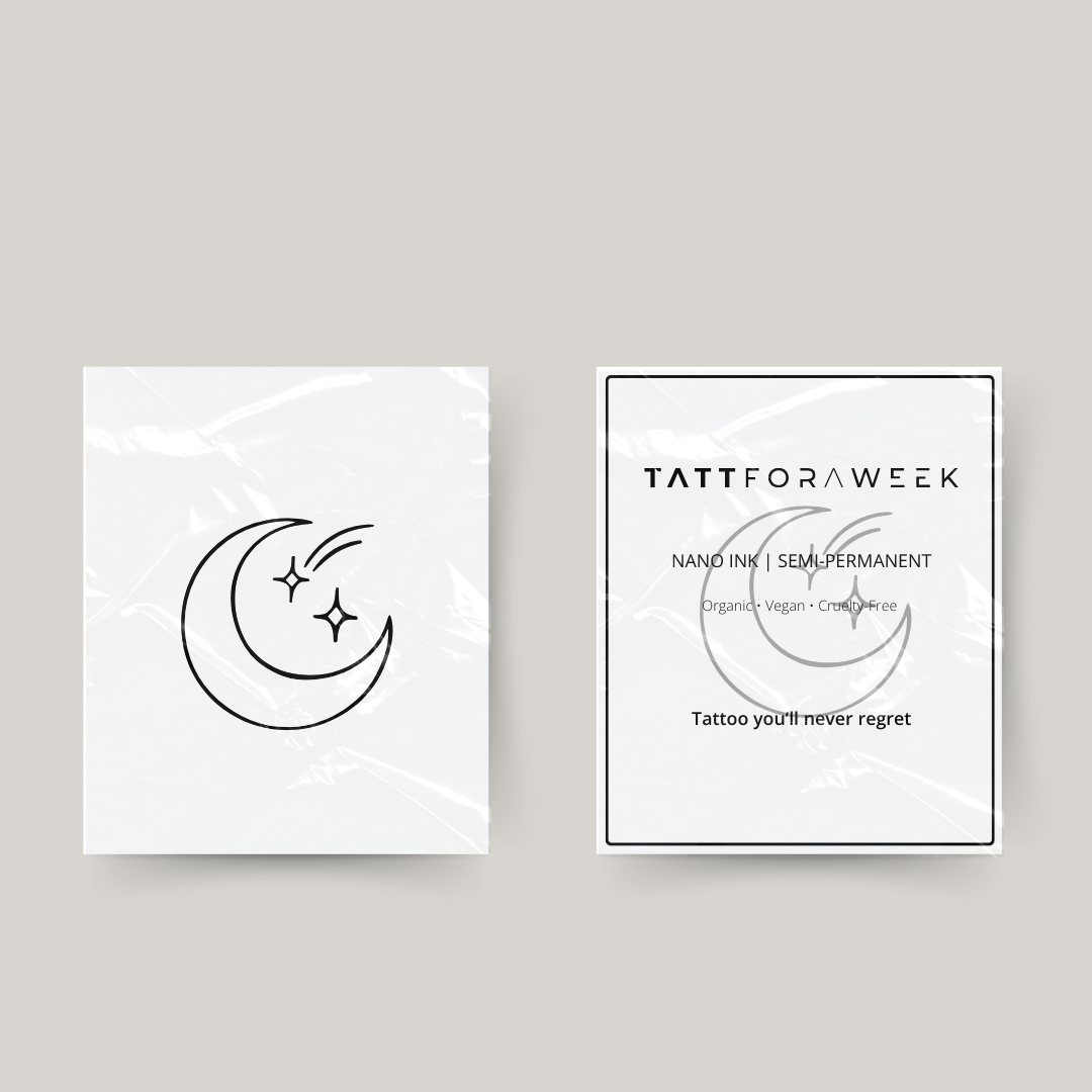 Tymczasowy tatuaż księżyc i spadająca gwiazda