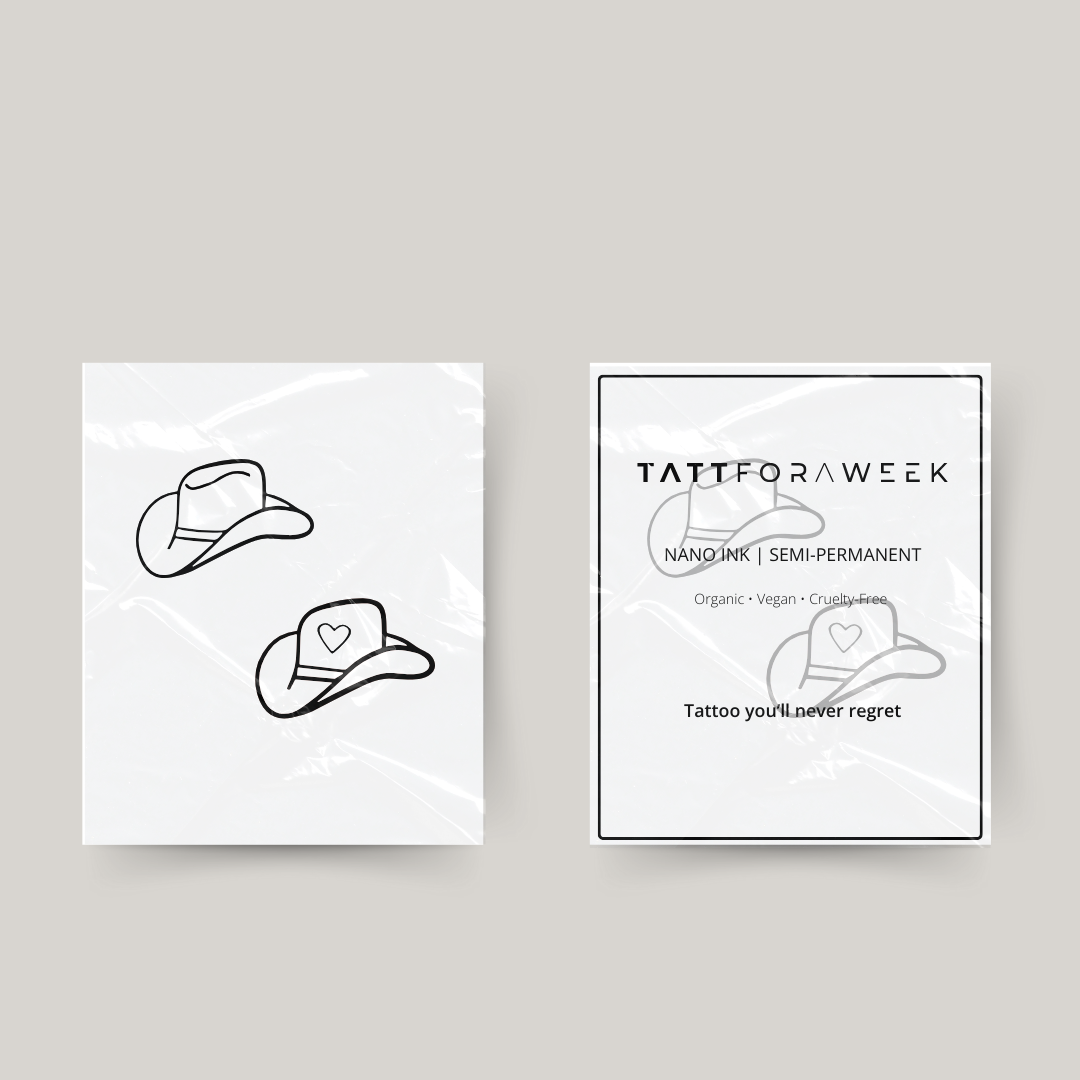 Tymczasowy tatuaż z motywem kowbojskich kapeluszy