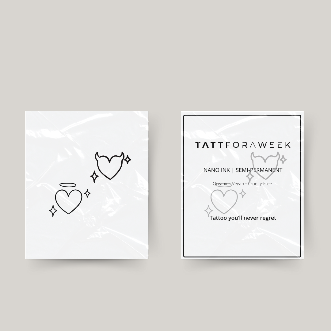 Tymczasowy tatuaż z aniołkiem i urwisem