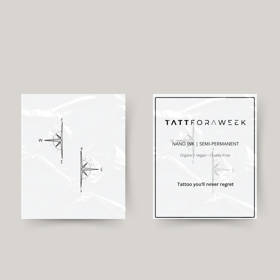 Tymczasowy tatuaż z kompasem
