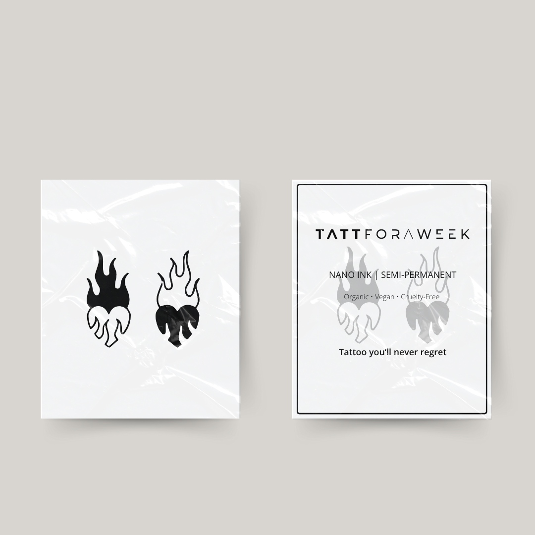 Tymczasowy tatuaż do dopasowania płonące serca