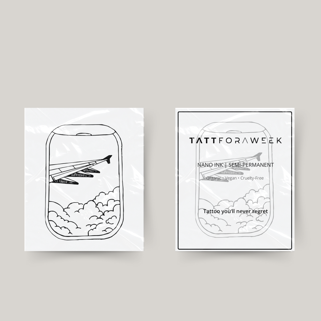 Tymczasowy tatuaż samolot okno