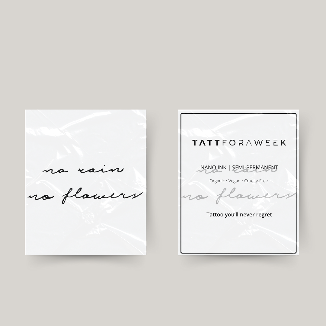 Tymczasowy tatuaż brak deszczu brak kwiatów