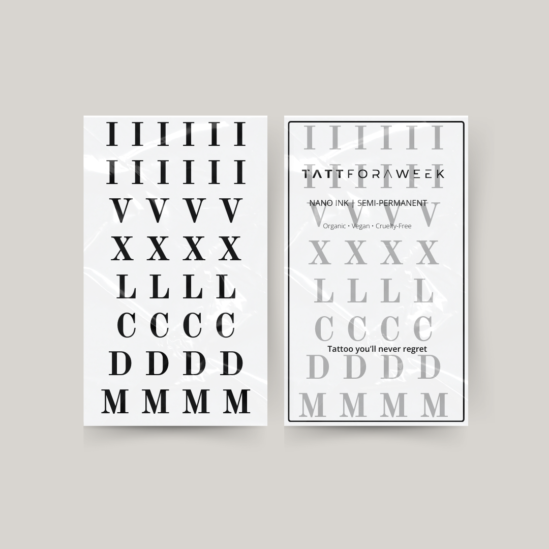 Tymczasowy tatuaż rzymskie cyfry