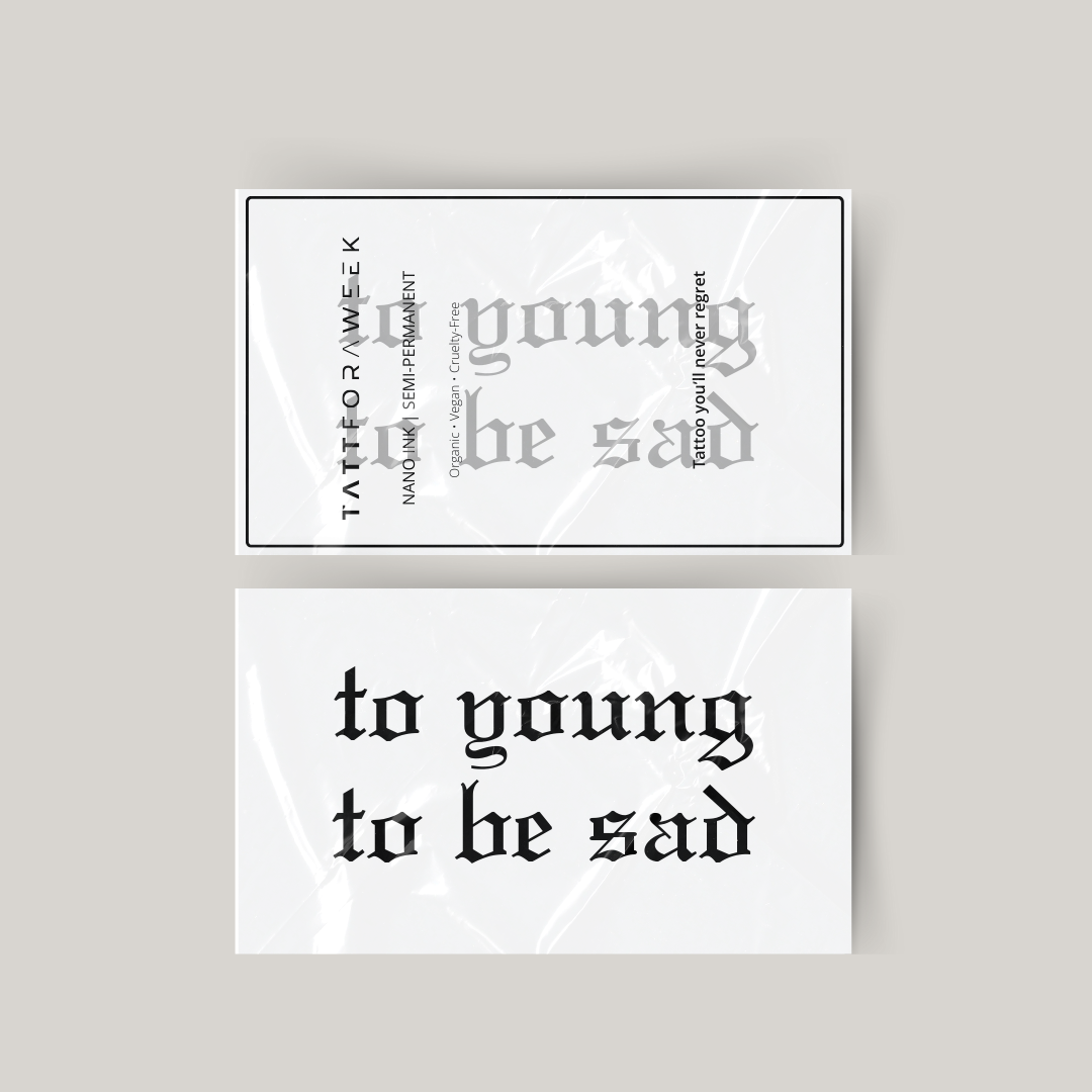 Tymczasowy tatuaż, aby młody był smutny