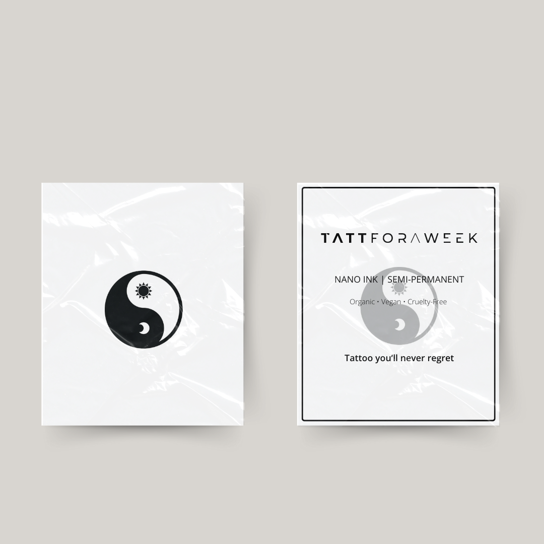 Tymczasowy tatuaż yin i yang słońce i księżyc