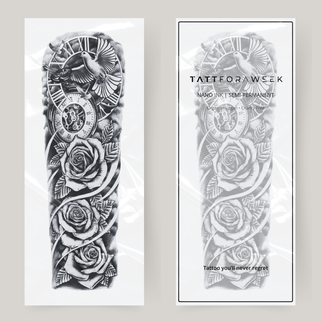 Fałszywy gołąb z tatuażem na rękawie