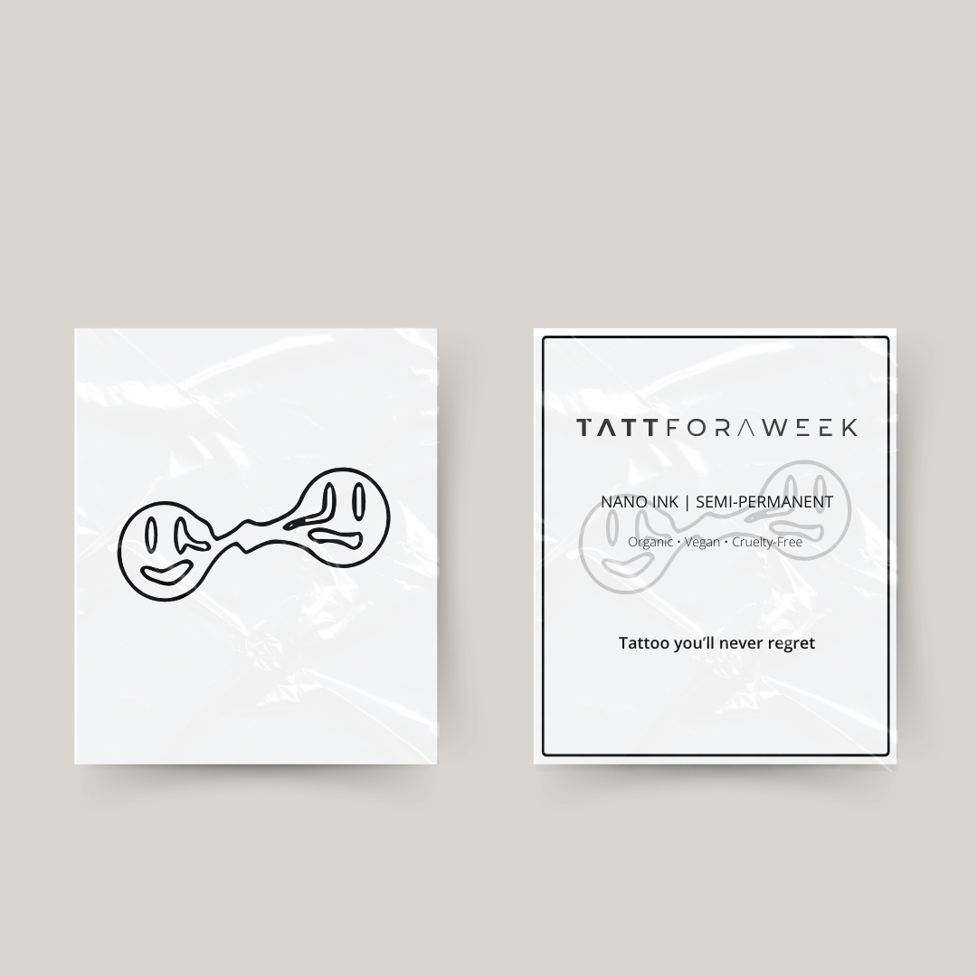 Tymczasowy tatuaż z połączonymi uśmiechniętymi buźkami