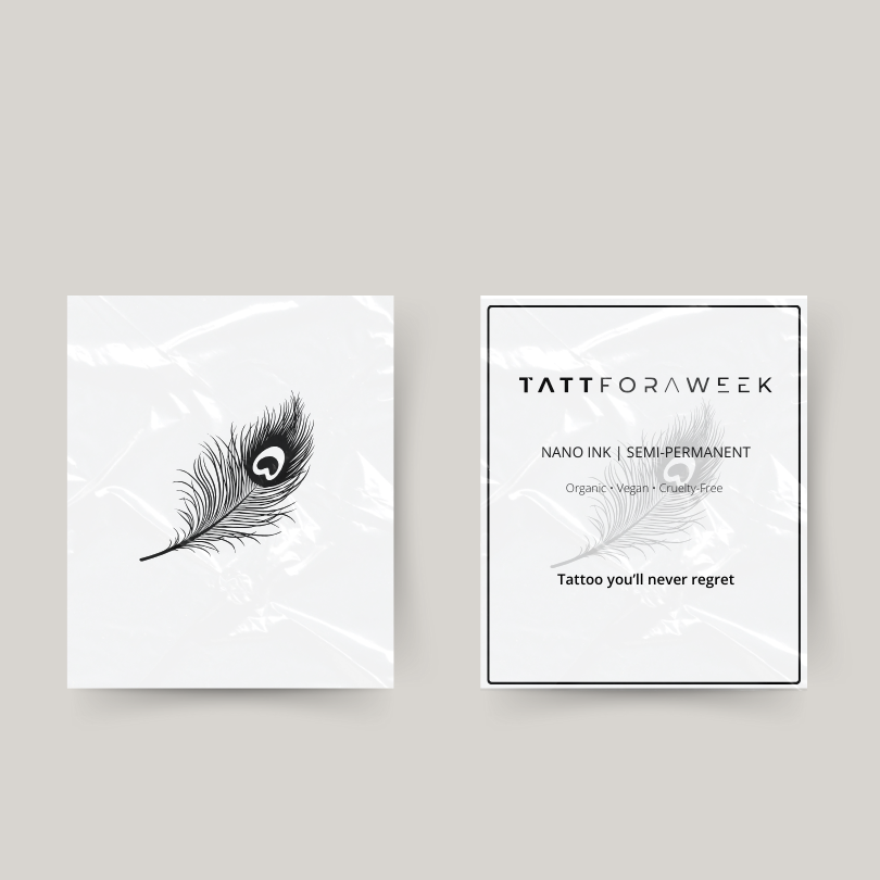 Tymczasowy tatuaż pawie pióro