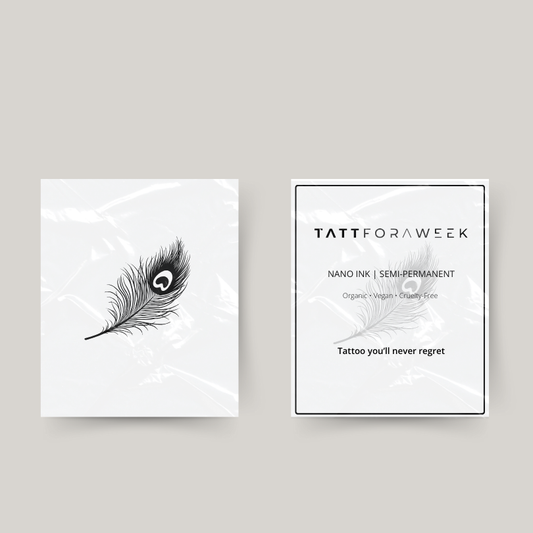 Tymczasowy tatuaż pawie pióro