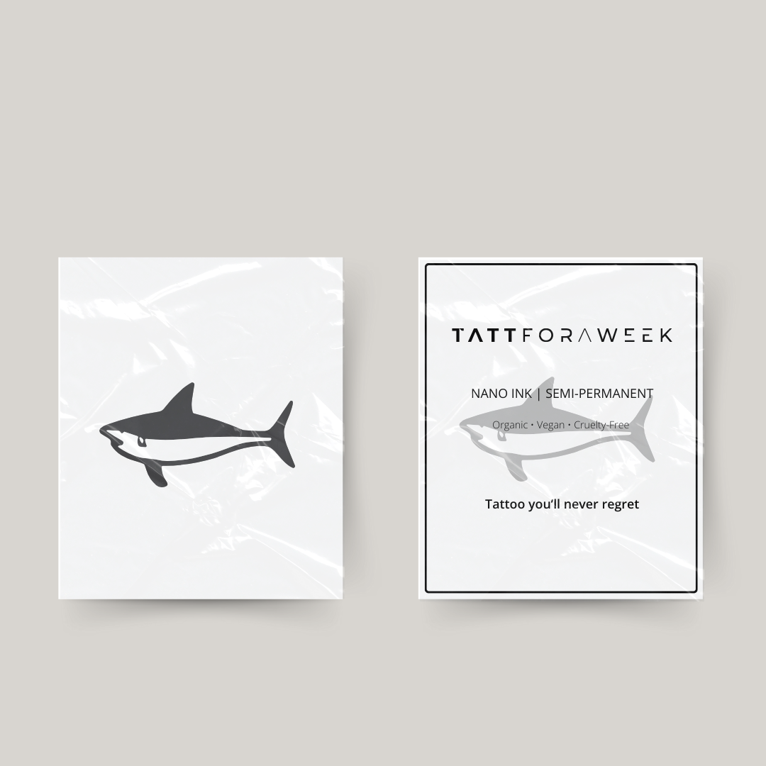 Tymczasowy tatuaż niebieski rekin