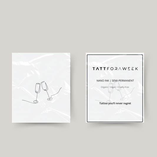 Tymczasowe kieliszki do szampana z tatuażem