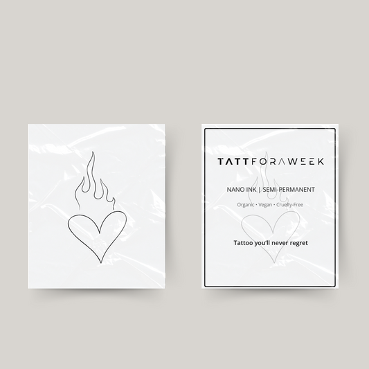 Tymczasowy tatuaż serce w ogniu