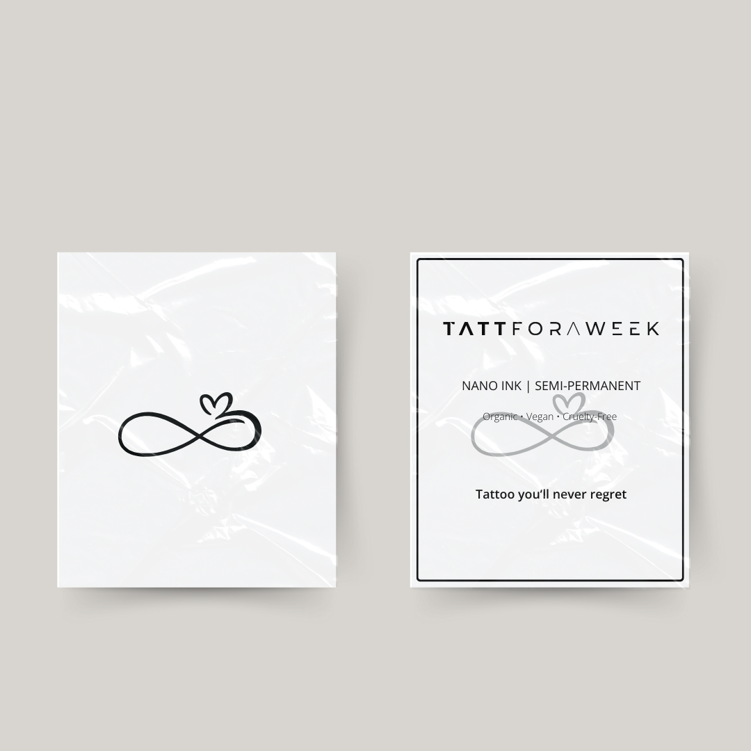 Tymczasowy tatuaż nieskończoność serce