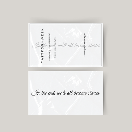 Tatuaż Tijdelijke w końcu wszyscy staniemy się historiami