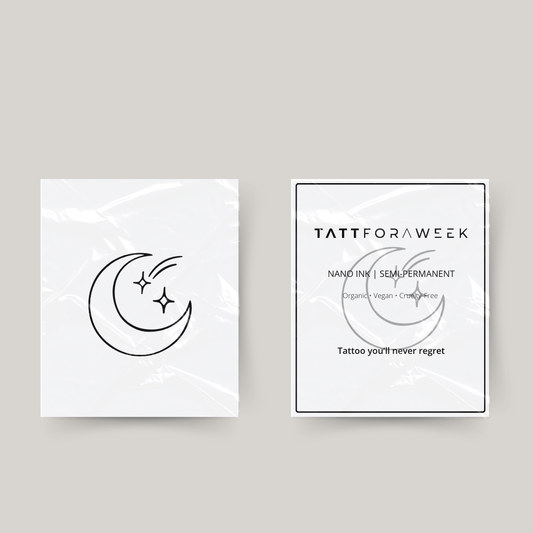Tymczasowy tatuaż księżyc i spadająca gwiazda