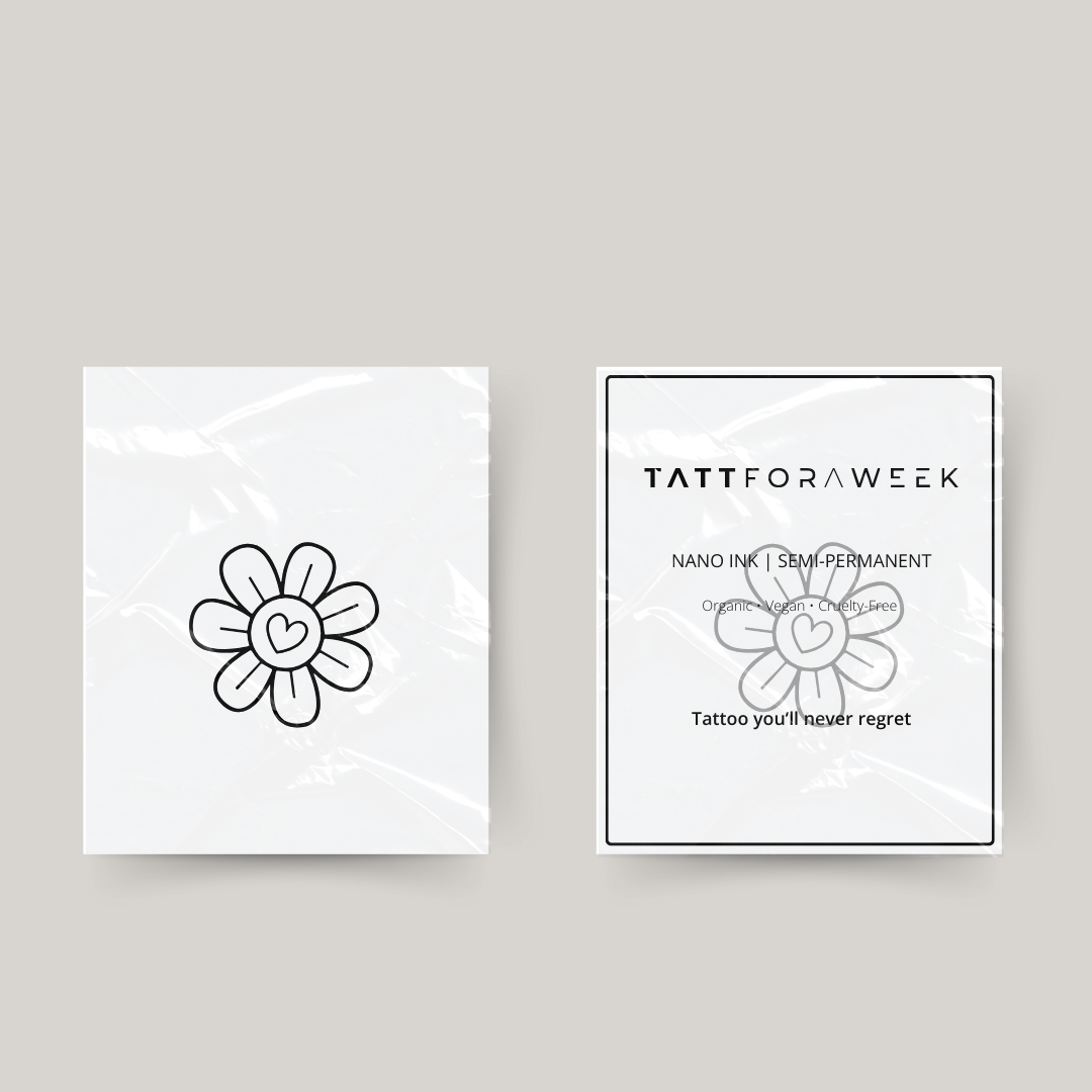 Tymczasowy tatuaż stokrotka serce