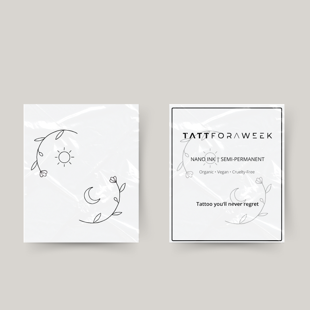 Tymczasowy tatuaż do dopasowania kwiaty, słońce i księżyc