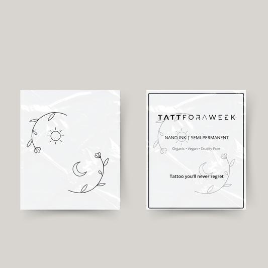 Tymczasowy tatuaż do dopasowania kwiaty, słońce i księżyc