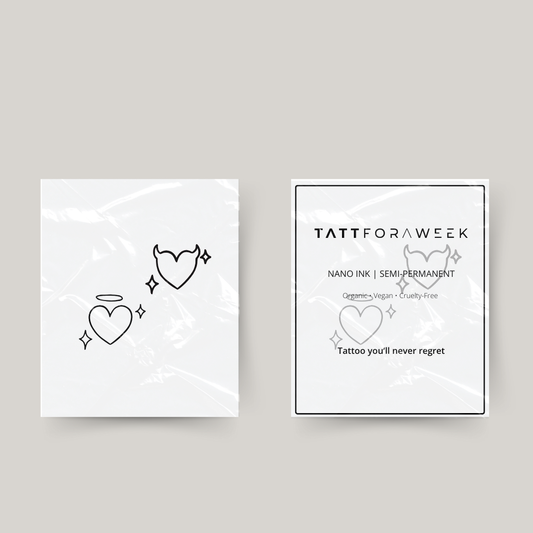 Tymczasowy tatuaż z aniołkiem i urwisem