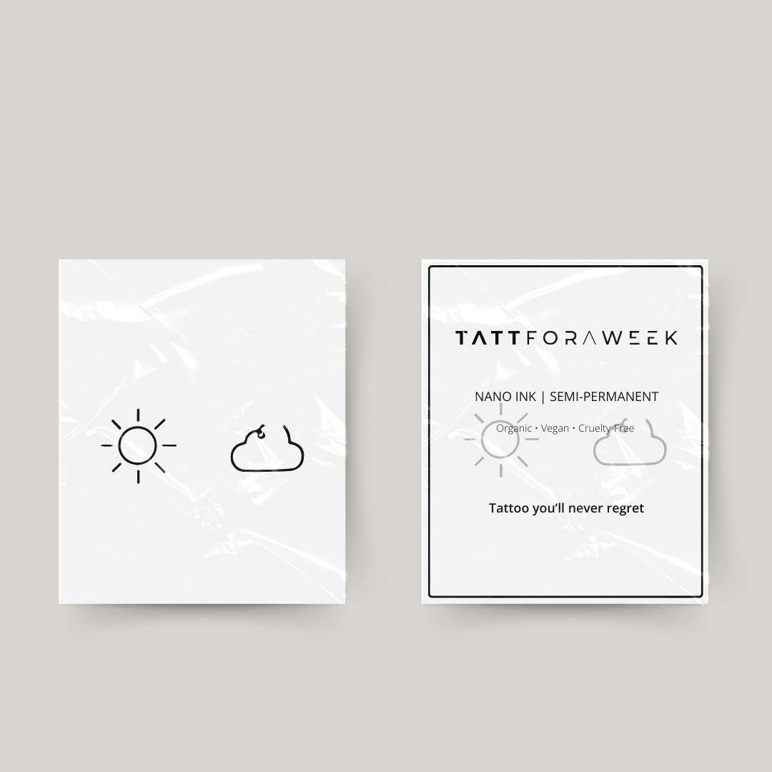 Tymczasowy tatuaż do dopasowania słońce i chmura