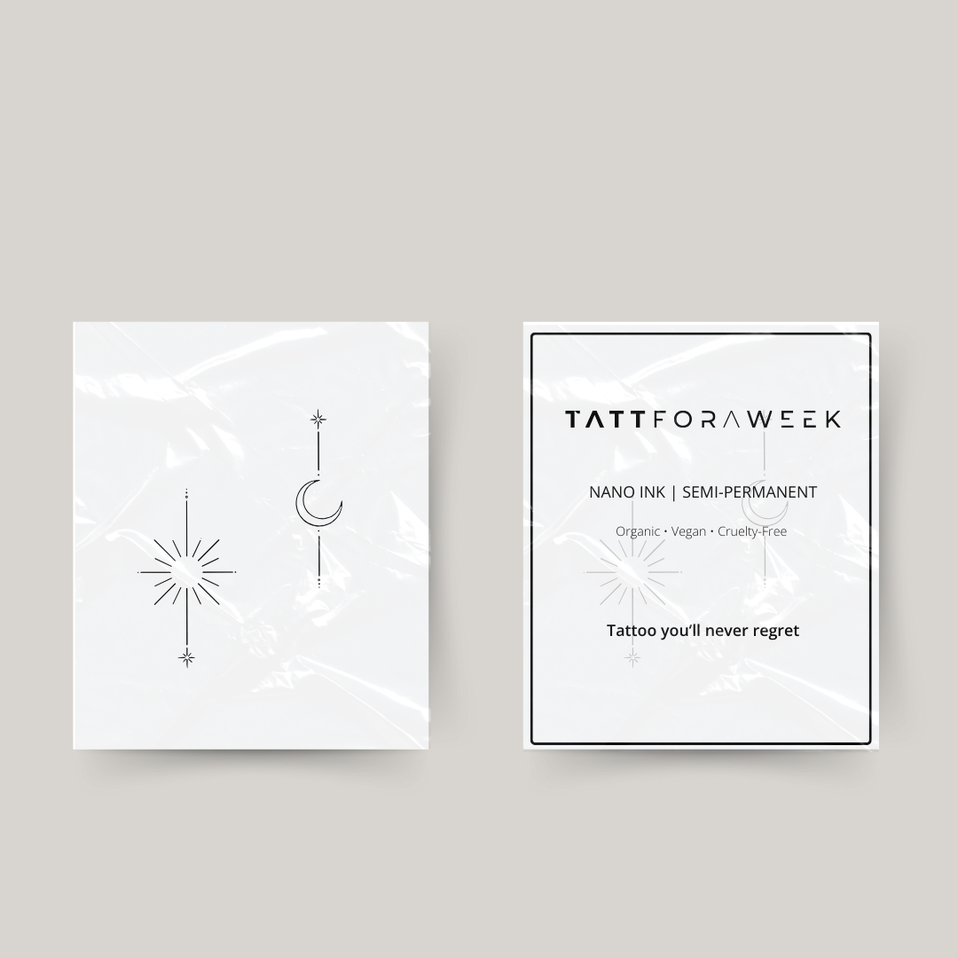 Tymczasowy tatuaż do par z motywem słońca i księżyca