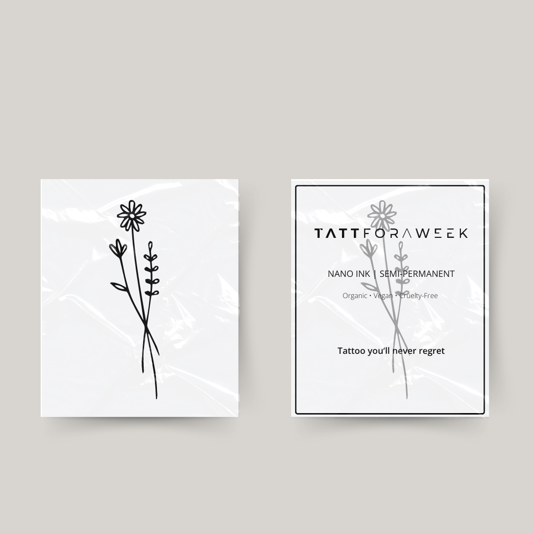 Tymczasowy tatuaż z motywem zerwanych kwiatów
