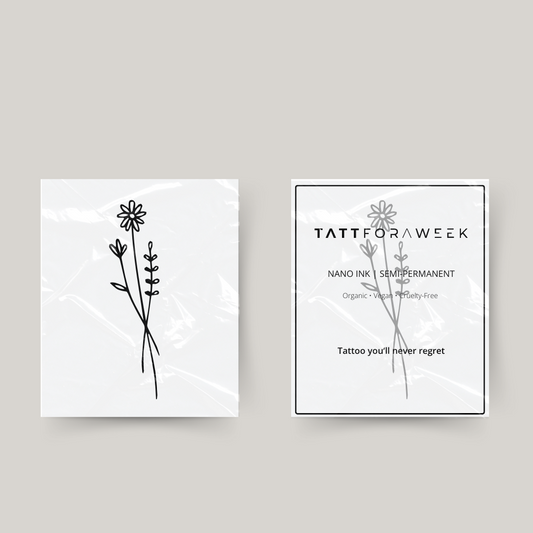 Tymczasowy tatuaż z motywem zerwanych kwiatów