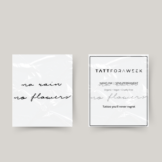 Tymczasowy tatuaż brak deszczu brak kwiatów