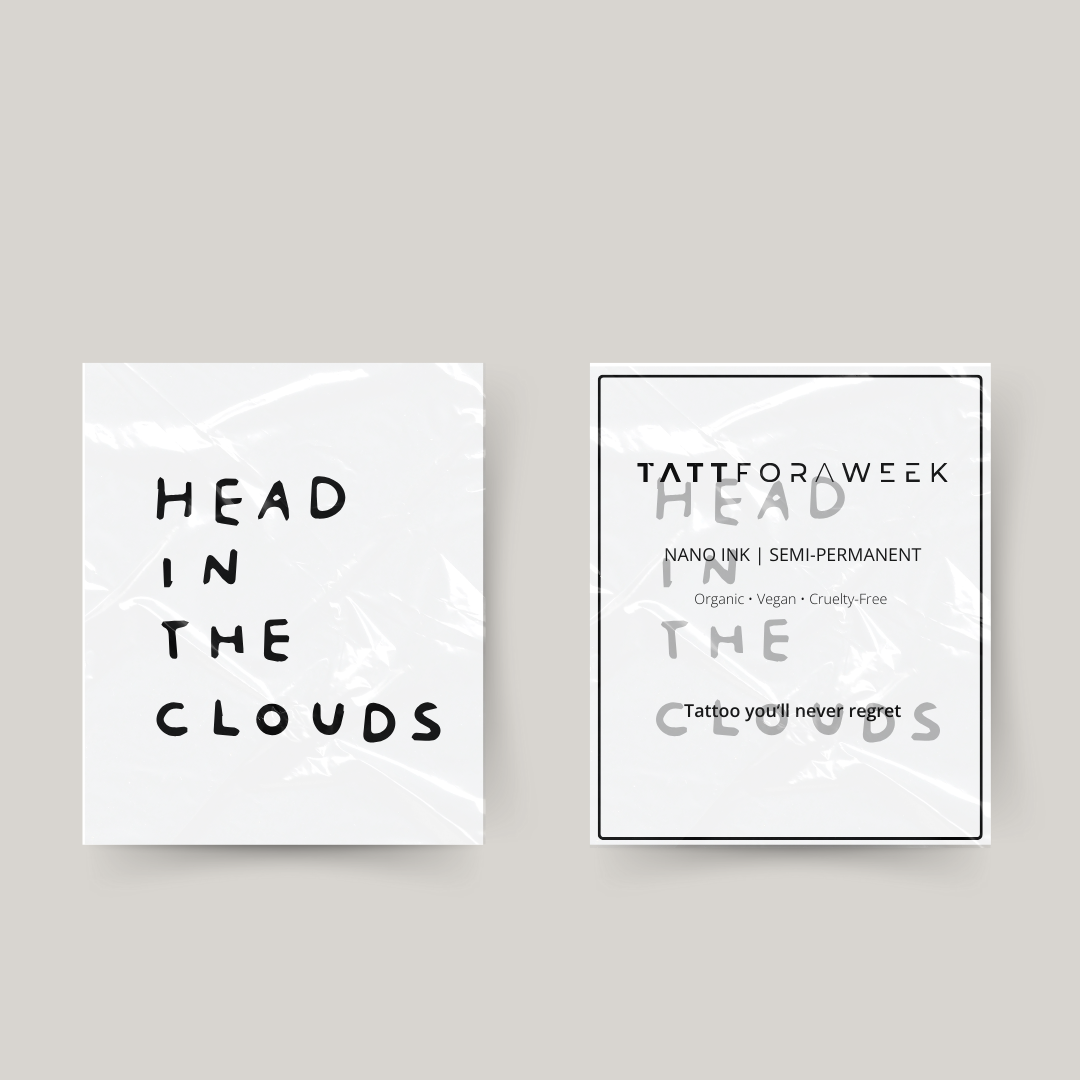 Tymczasowy tatuaż głowa w chmurach