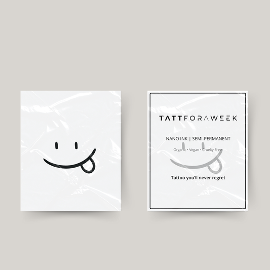 Tymczasowy tatuaż uśmiechnięta buźka z językiem