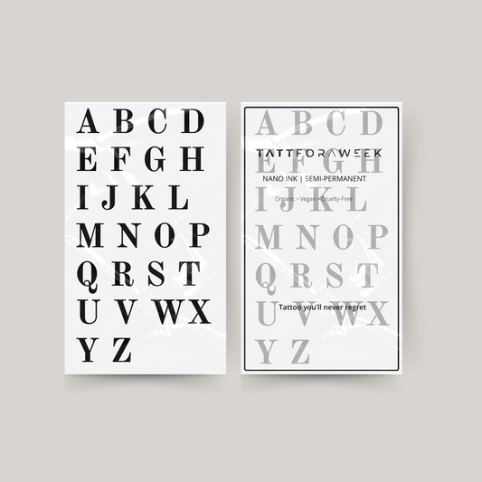Tymczasowe tatuaże litery