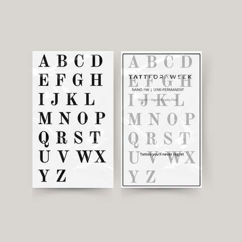 Tymczasowe tatuaże litery