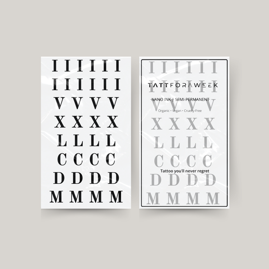 Tymczasowy tatuaż rzymskie cyfry