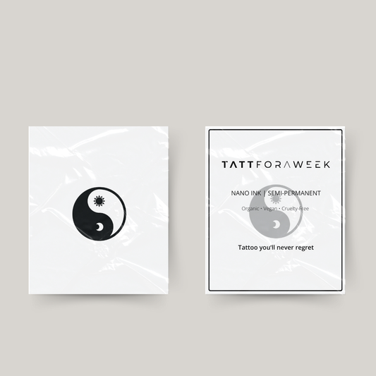 Tymczasowy tatuaż yin i yang słońce i księżyc