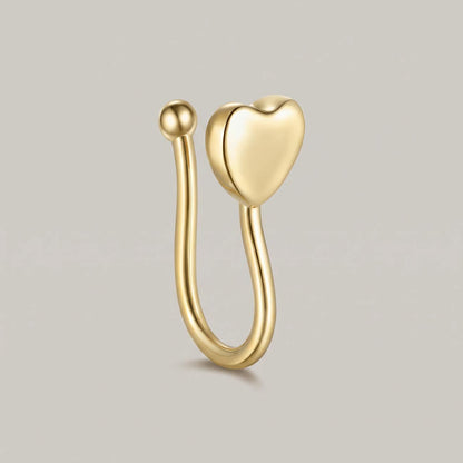Nep neuspiercing clip hartje goud