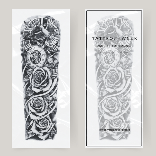 Fałszywy gołąb z tatuażem na rękawie