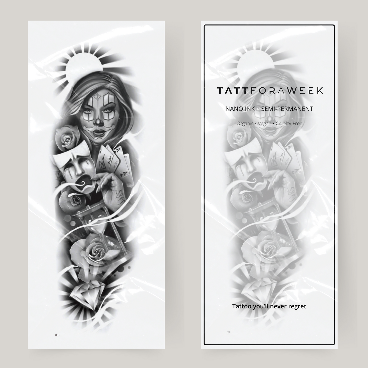 Hazard z fałszywymi rękawami z tatuażami