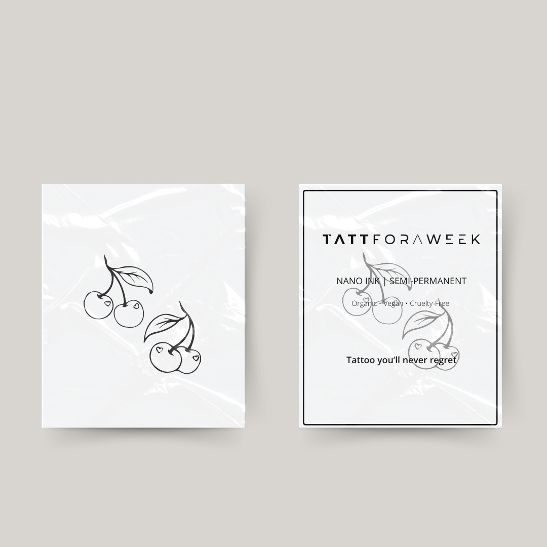 Tijdelijke tattoo kersen met hartjes